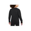 Nike Logo Embroidered Solid Color Fleece Round Neck Sports Sweatshirt Kids Sweatshirt Black DD7473-010