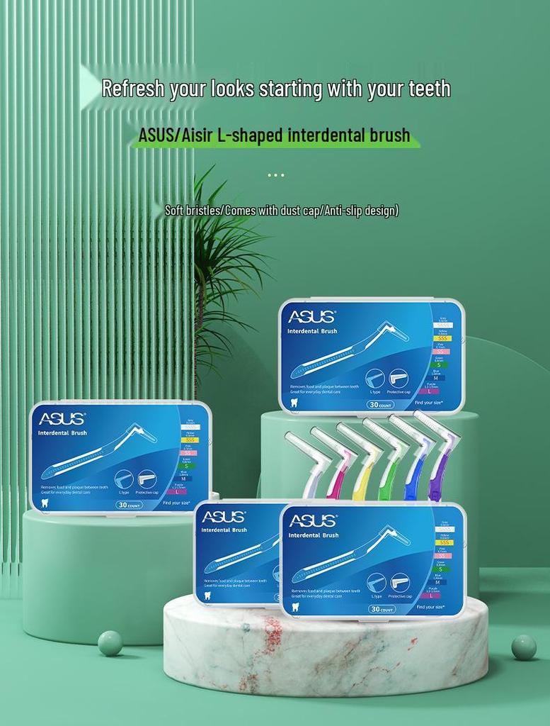 Yijie L-shaped Interdental Brush for Braces, 30pcs/box