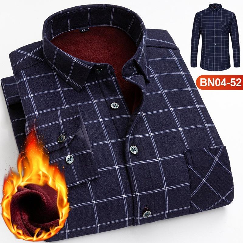 Winter Sherpa Lined Flannel Shirt Jackets for Men Long Sleeve Button Down Fleece Dress Shirts Men's Casual Warm Comfortable Thermal Shirt With Pockets