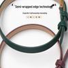 Eight Treasures Gold Compass Bracelet: Women's Genuine Leather & Silk Jewelry Watch Strap with Rain Silk Texture.