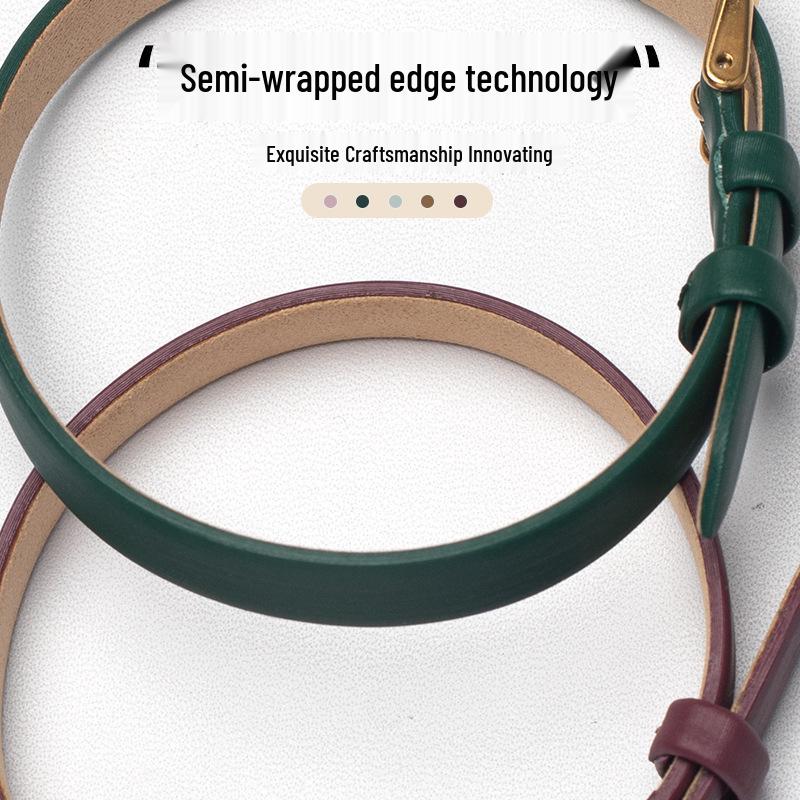 Eight Treasures Gold Compass Bracelet: Women's Genuine Leather & Silk Jewelry Watch Strap with Rain Silk Texture.