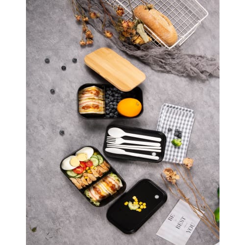 Premium Bento Box for Men, 2000ml Large Capacity, Two-Tier Lunch Box with Valve, Adjustable Dividers, Dishwasher and Microwave Safe, Simple, Stylish,