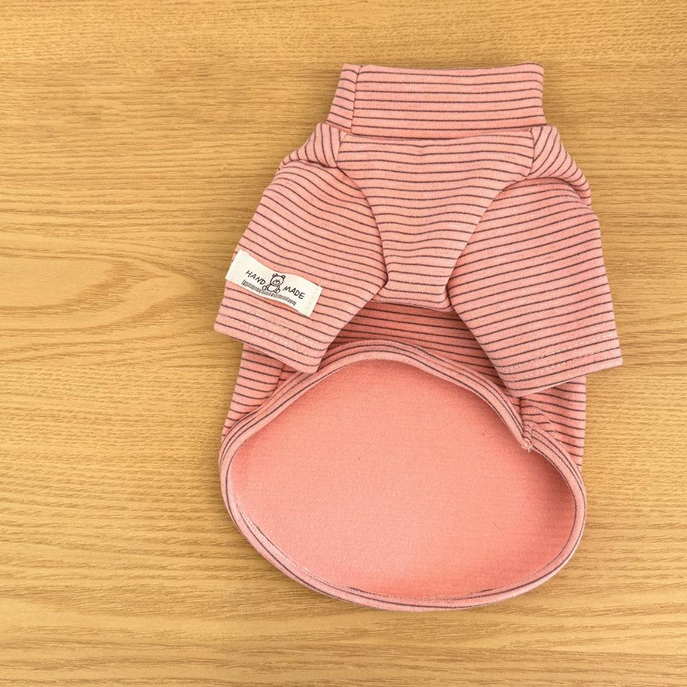 High Collar Pet Bottoming Shirt Striped Pattern Two-Leg Dog Clothes  Outdoor Protection