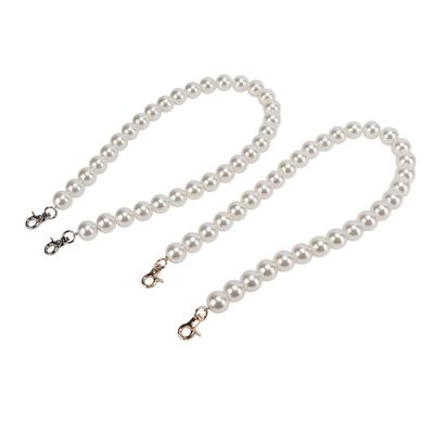 2Pcs Pearl Bead Bag Chain 60cm Workmanship Easily Install Detachable Bag Chain Accessories for Wallets Handbags18mm
