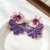 Chic European Style Enamel Drop Oil Floral And Leaf Earrings For Women