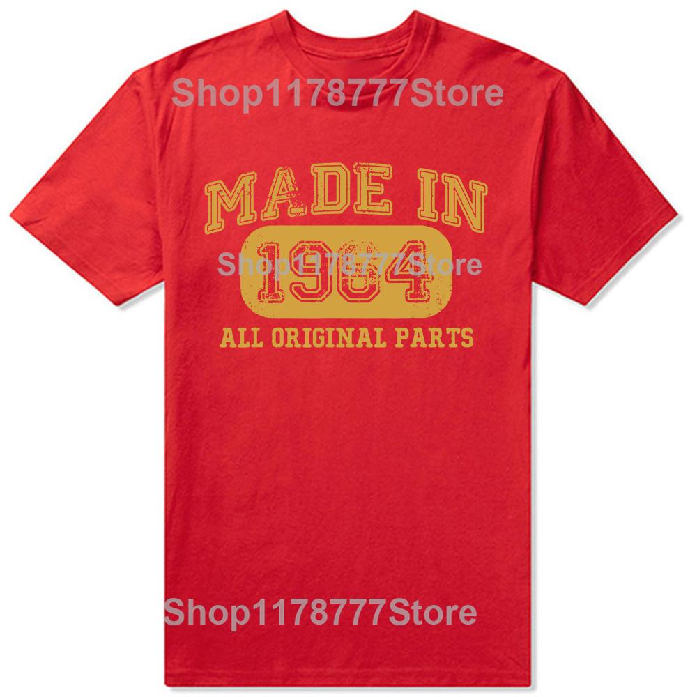 New Men Made in 1964 Birthday Gifts 62 Years Old Bday T Shirt Casual Tee shirt Casual Short Sleeve Vintage Couples TShirt
