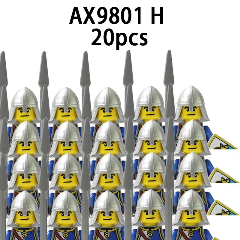 Medieval Military Roman Soldiers Figures Sets Castle Teutonic Knights Spartan Building Blocks Weapons Sword Shield Bricks Toys