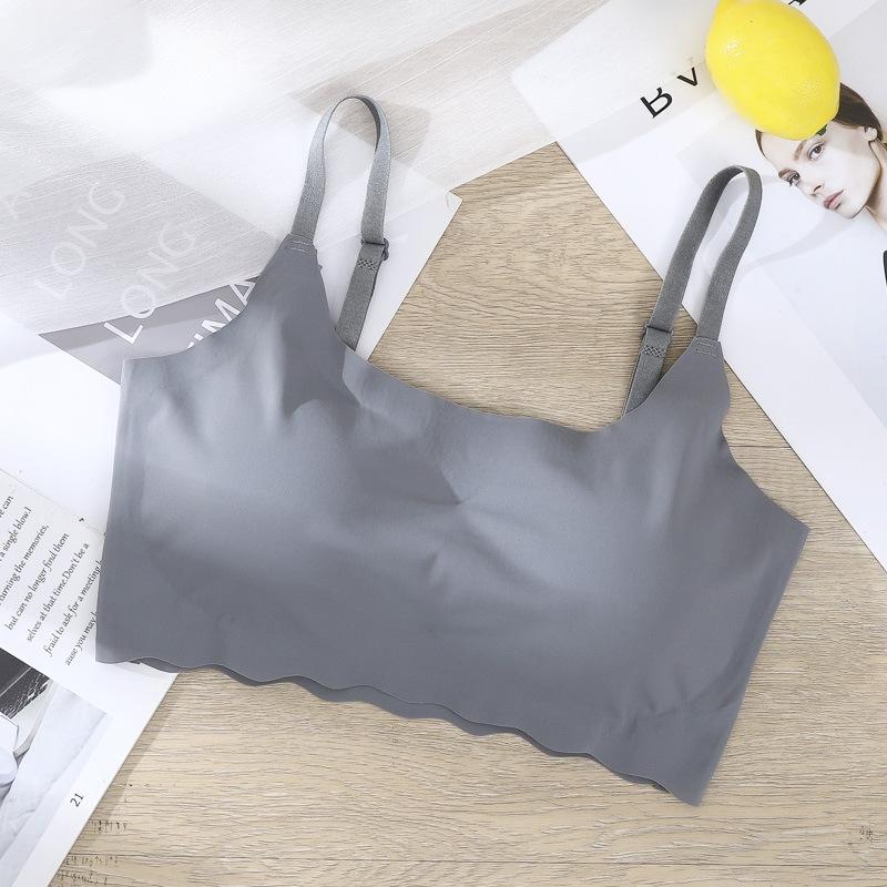 Sutien Camișol Mărimi Mari Fără Cusături de Generația a Doua din Mătase de Gheață cu Design Frumos la Spate.