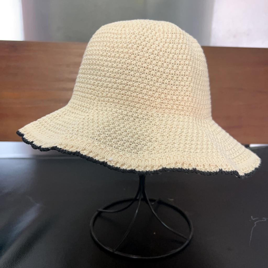 Japanese versatile lace knitted fisherman's hat children summer travel show face small breathable sunshade sun protection sun hat