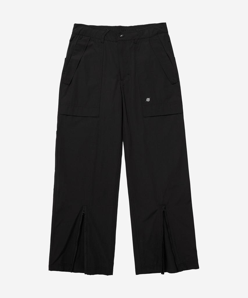 Kallapataleu Poly Cotton Rib Track Zip Pants - Black