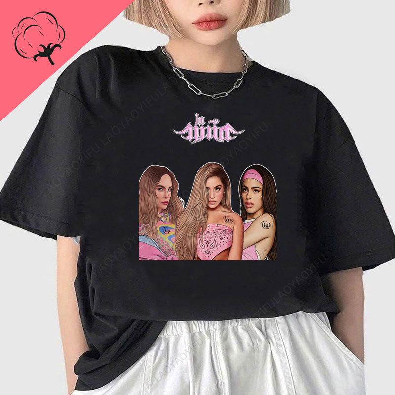 Lola Indigo Camiseta Two Side Printed World Tour T Shirt Camisa Fan Gifts Humor Spain Singer Cotton Oneck Fashion Top Clothes