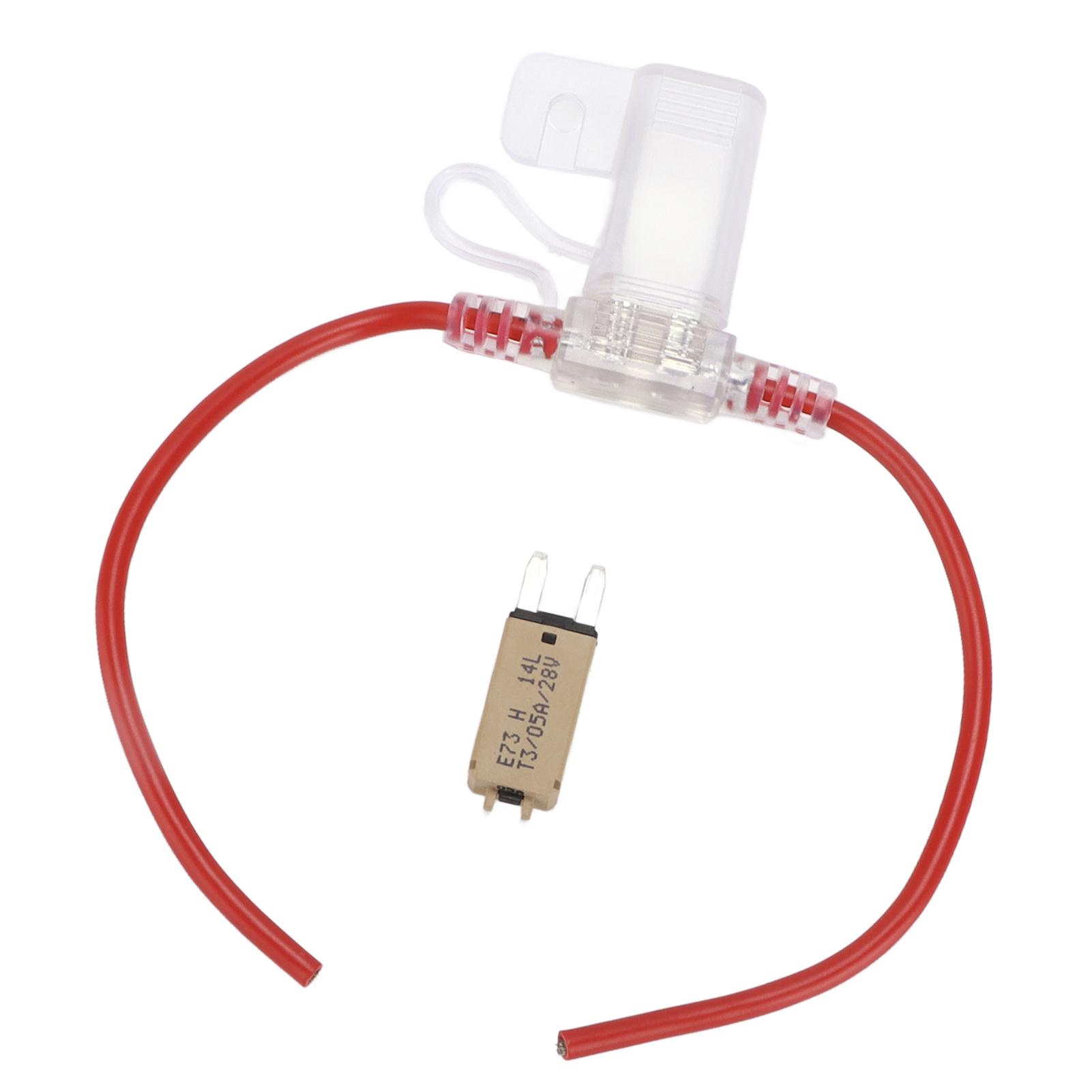 

31.5cm Car Fuse Holder 12AWG Waterproof with Manual Reset 5A Fuse TPE+ PVC for RV Yacht Trunk