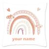 Rainbow Print Custom Cushion Cover Adult Children Personalized Name Customize Pillowcase Home Housewarming Birthday Gifts