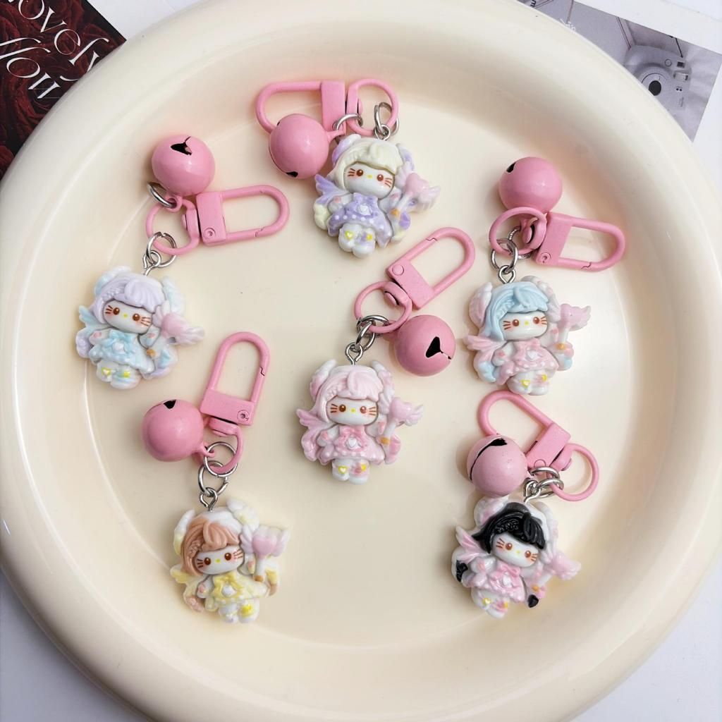 Adorable Cartoon Girl Keychain Bag Pendant - Cute Gift for Friends & Students