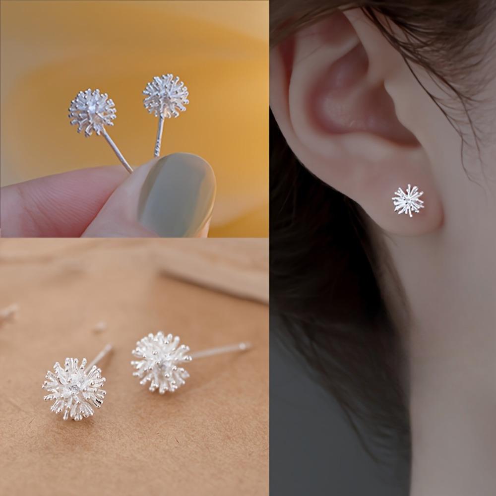 

Серьги-цветы в форме круглого шара, одуванчик для повседневной носки, гипоаллергенные аксессуары для серег чистый