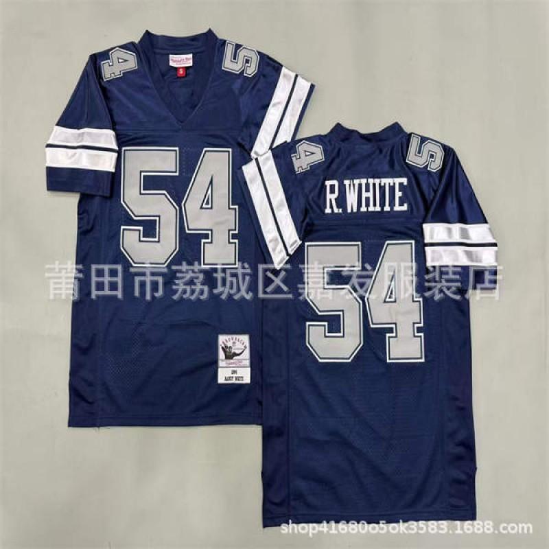 Camiseta de Fútbol Retro NFL Dallas Cowboys para Hombre de Algodón Bordada Camisa Deportiva del Equipo Ropa para Aficionados