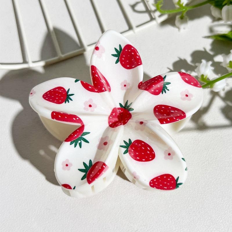 Printed Clips, Egg Flower Fresh and Light Hair Clips Back of The Head Updo Shark Clips