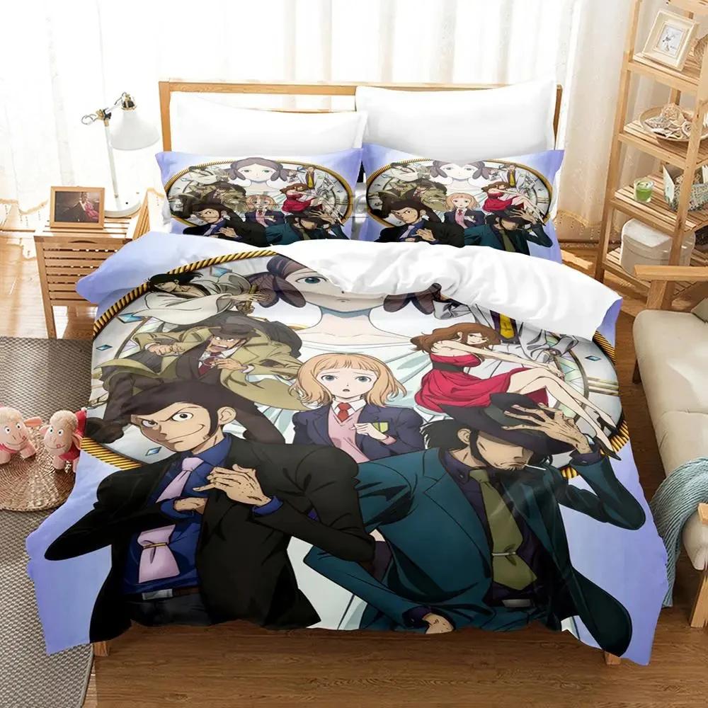 3rd,  Lupin 3D Print Anime Duvet Cover Set Single Double Queen King Size Bedding Set for Boys Duvet Cover Bed Set Quilt Cove