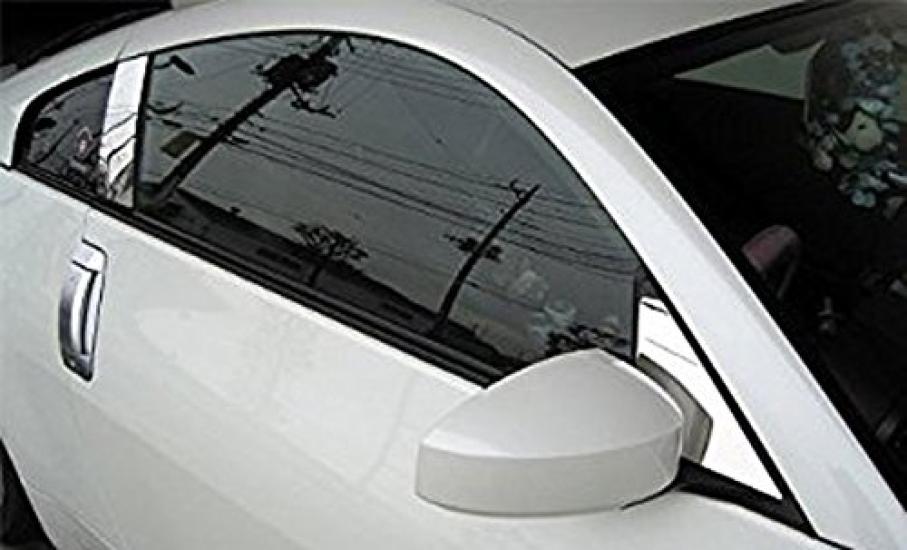 BRIGHTZ Super Mirror Stainless Steel Pillar Panels for Fairlady Z Z33 Visor Set Compatible with Fairlady Z Z33 (No Required) 4-Piece [PIL-SIL-292]