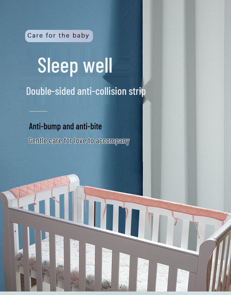 Double-Sided Crepe Crib Soft Pack: Pure Cotton Anti-Collision Protective Strip for Babies
