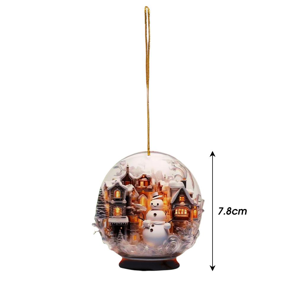 1/5Pcs Acrylic Christmas Hanging Ornament Snowman 2D Xmas Tree Exquisite Ball Pendants For New Year Home Decoration Supply Gifts