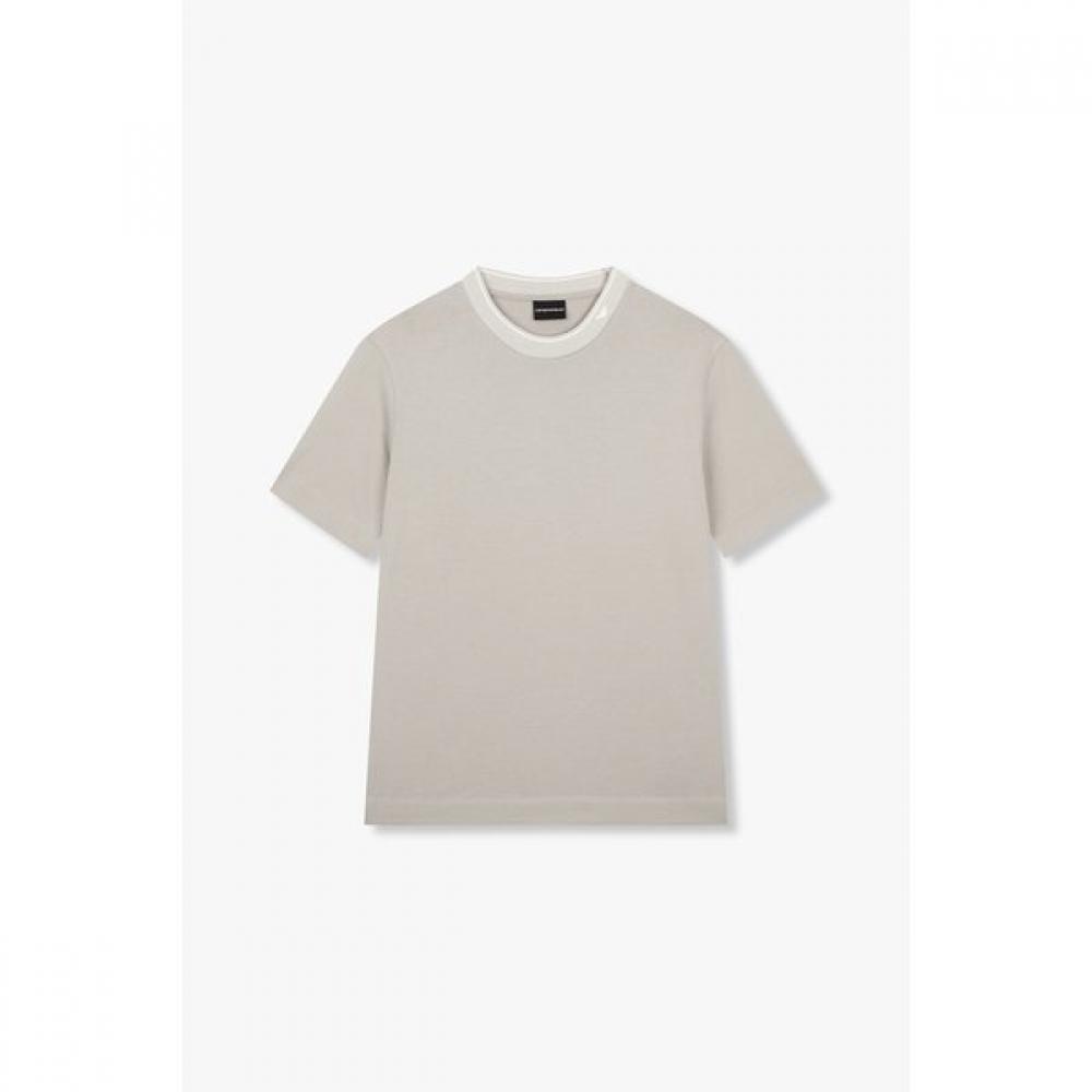 Emporio Armani Men S CoTTon conTraST Rib Crewneck T ShirT A515126021 S