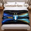 Malmö FF Printed Flannel Blanket Custom Name Text Soft Warm Throw For Bedroom Holiday Gift