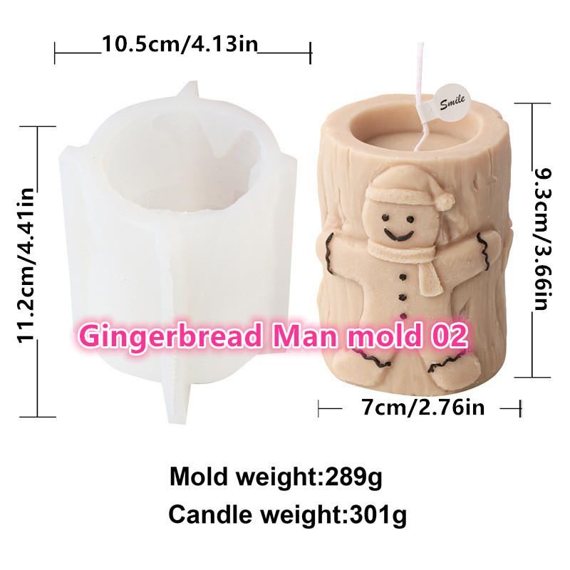 

3D Рождественская свеча-пенек Силиконовая форма Сделай сам Узоры снеговика и лося Цилиндр Гипсовый подсвечник Изготовление Подарок Рождественский декор