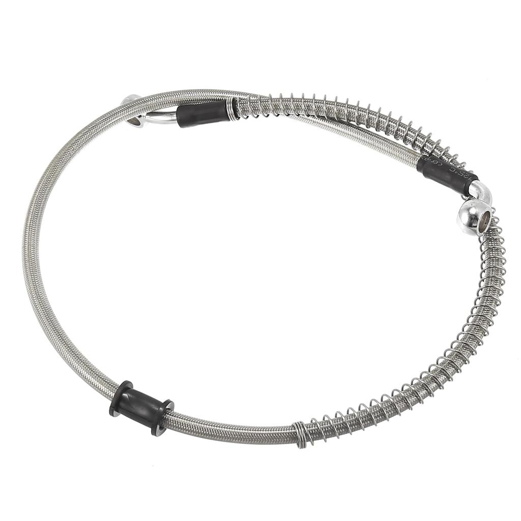 Motoforti Motorcycle Brake/Clutch Hose, Oil Hose, Hydraulic Strengthened, Stainless Steel, 28°+90°, Silver, 80cm