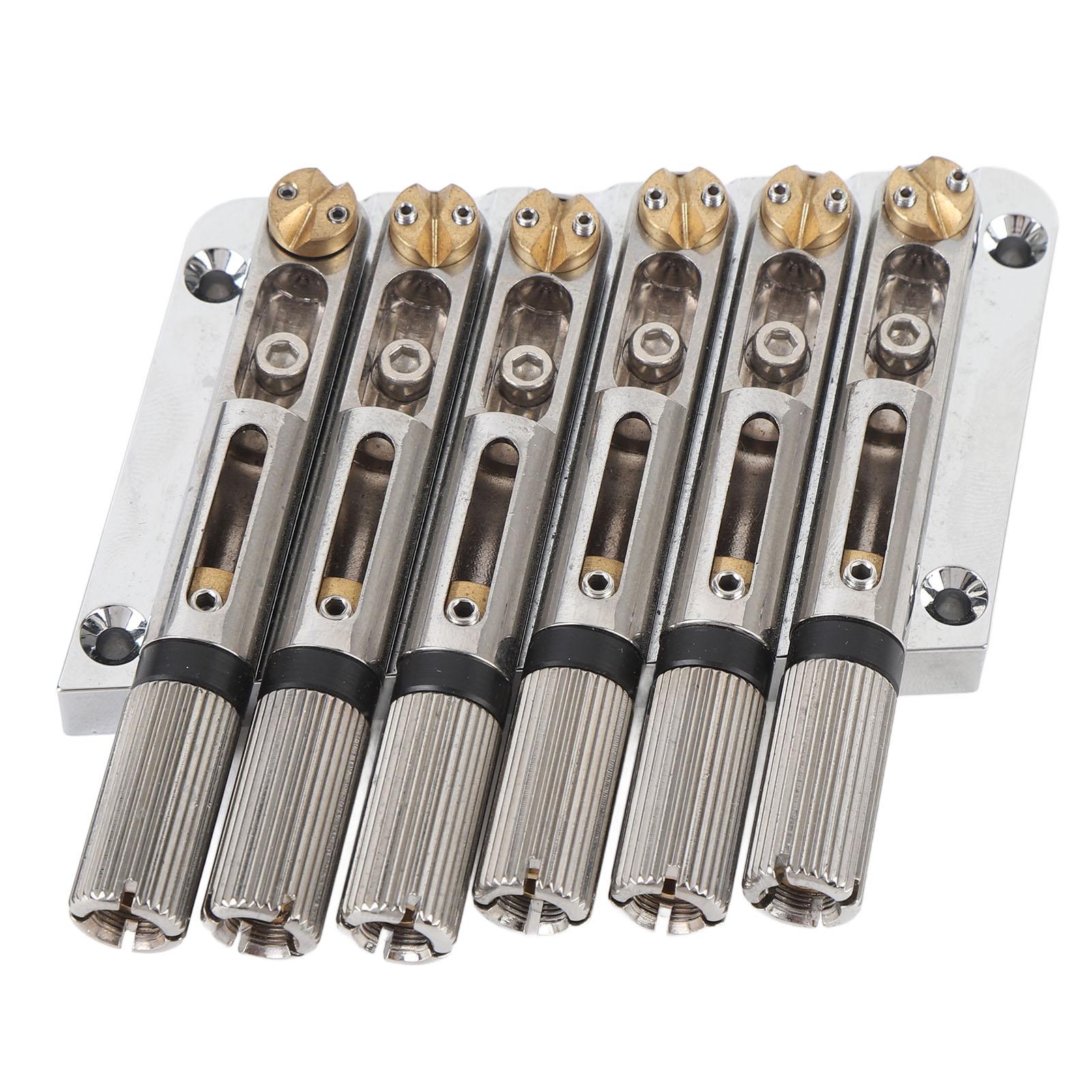 6-струнный безголовый гитарный бридж с косыми ладами, седловый бридж, замена для электрогитар, серебристый