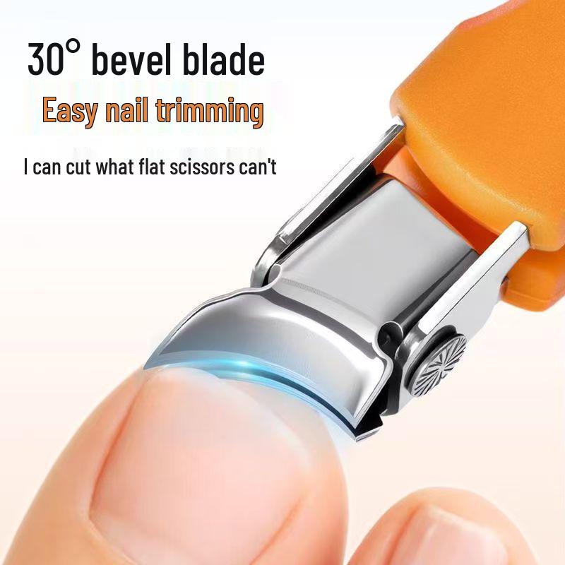 Stainless Steel Anti-Splash Slanted Nail Clipper with Large Opening