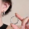 Cold Wind Design Sense Classic Plain Ring Earrings Wave Pattern Earrings Ear Buckles Light Luxury High-end Sense Unique Temperament Stud Earrings