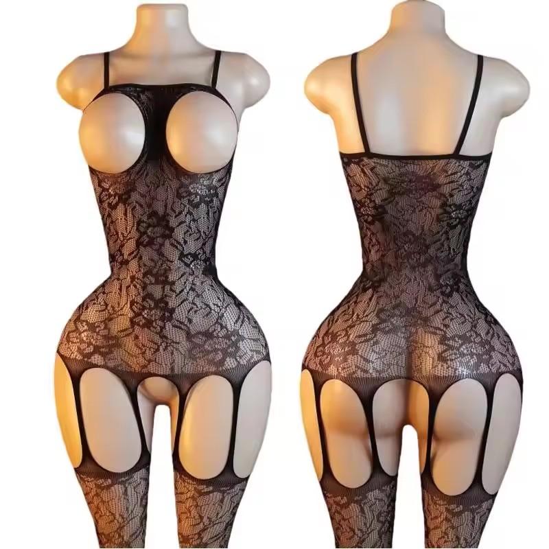 Open Crotch Bodystocking Women Sexy Adult Female Black Bodysuits Fishnet Lingerie Underwear Erotic Costumes Porn Underwear Ab11