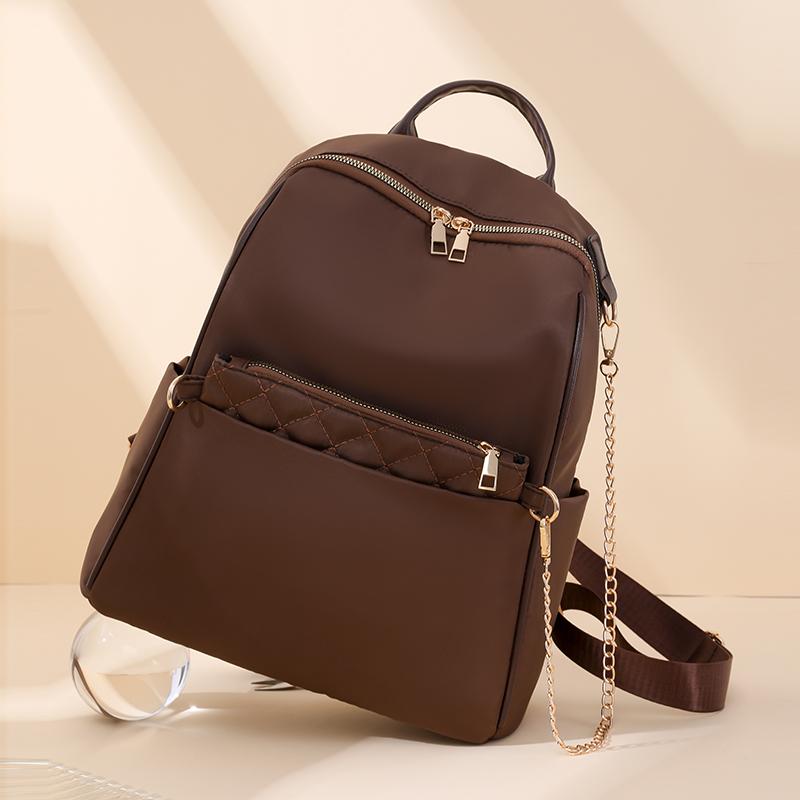 Женский однотонный рюкзак для путешествий с цепочками — фото 5