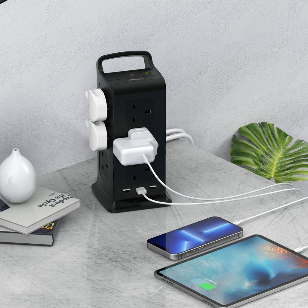 Multi Purpose USB Vertical Tower Shaped Socket High Power Multi Hole Socket Household Office Power Strip