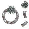 Wooden Christmas Wreath Hanging Ornament Round Home Decor 35cm Xmas Garland for Housewarming Shelf