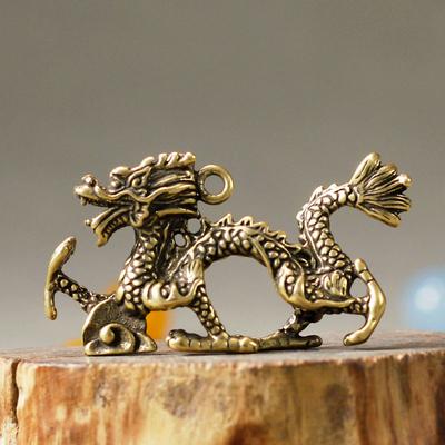 Chinesische Tier Drachen Statue Bronze Figurine Ornamente Antike Kupfer Mythische Tier Miniatur Hause Dekoration Handwerk Sammlung MIT