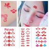 Waterproof Floral Forehead Tattoo Sticker for Women & Children - Ancient Costume Fairy Hanfu & Bride Red Stickers