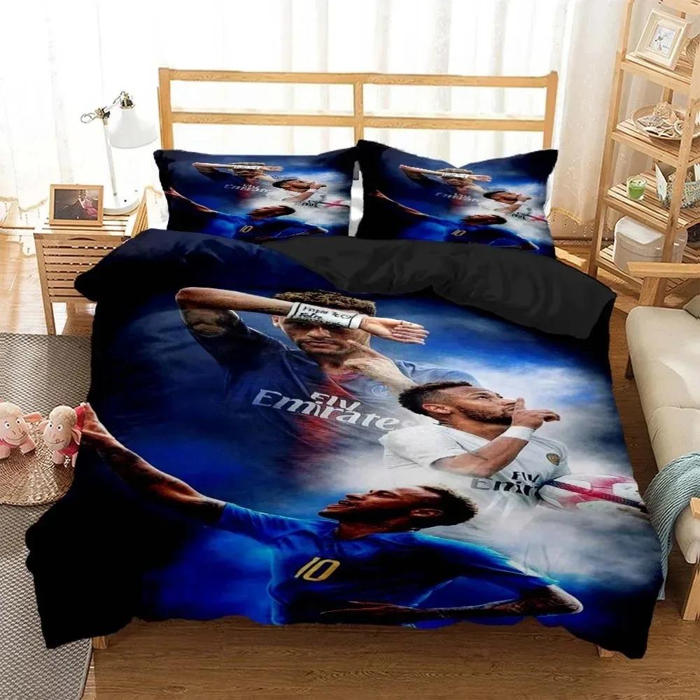 3D Printed Football Bedding Set N-Neymar Duvet Cover Pillowcase Adult boy Single Queen King Size Bedding Set Luxury Gift