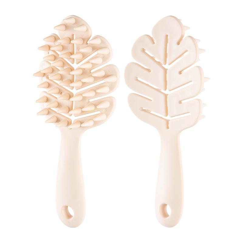 1Pc Leaf Shampoo Brush Scalp Massage Brush Head Washing Comb Two-sided Hair Massager Bath Brushes Body Scrubber Hair Accessories