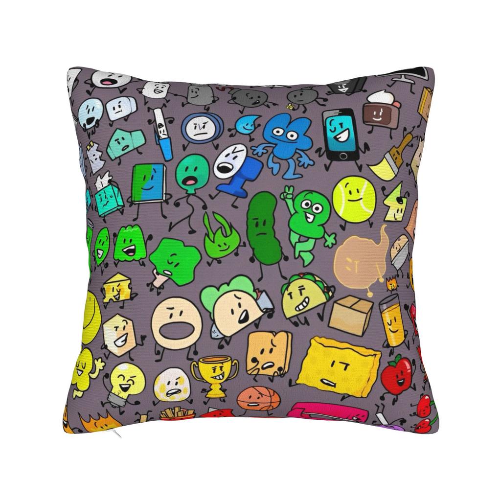 Pillow Case BFDI Inanimate Insanity All Characters Design  Pillow Cover For Sofa Home Decor Novelty Pillowcases