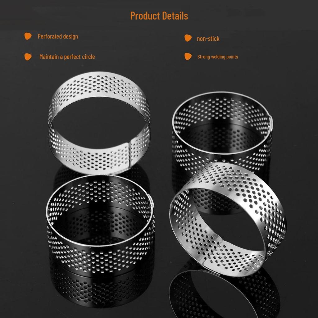 Stainless Steel French Perforated Tart and Cake Mousse Ring
