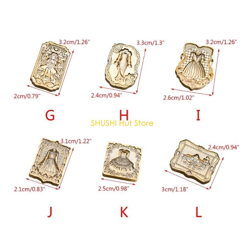 Retro Sealing Wax Stamp Head Seals Stamp Set Tools Post Decor Wood Stamps Antique Wax Seal Stamp D57B