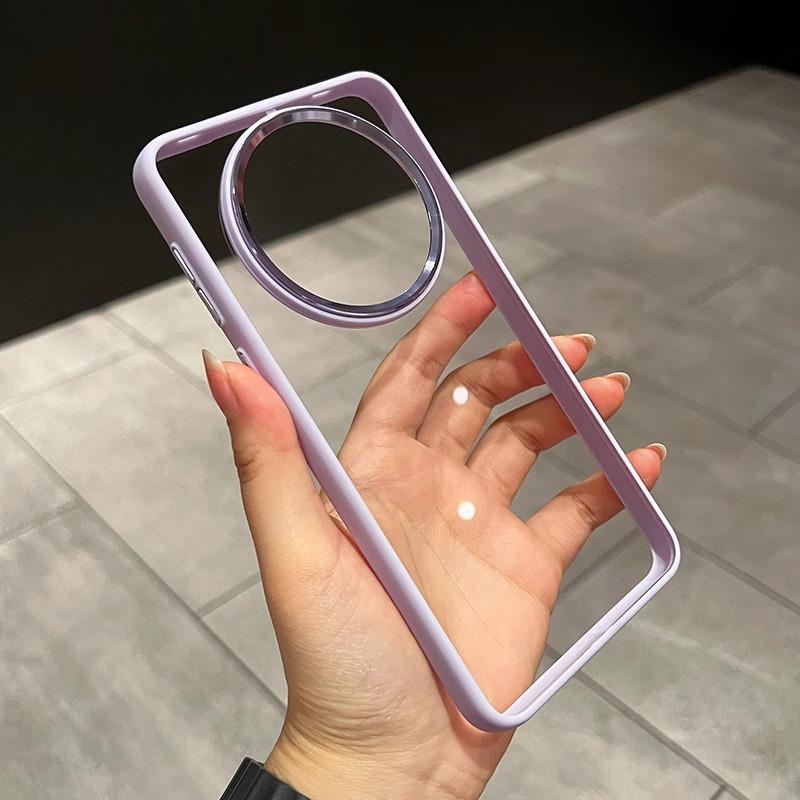 Magnetic Metal Large Hole Lens Suitable for Huawei Mate70pro Mobile Phone Case Mate60 New Transparent Protective Case