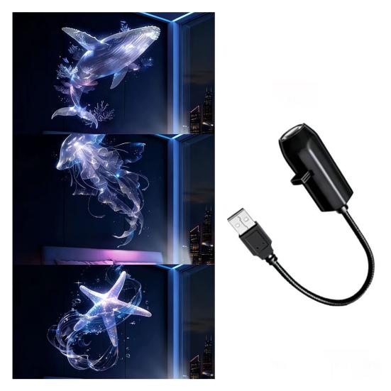 Star Projector Lamp 2-in-1 Night Light with Auto Motion Dawn Sensor Vibrant Aurora Northern