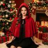 Red Short Capes Cloak with Breathable Polyester Fabric for Warm-Weather Coverage and Cool-Weather Layering