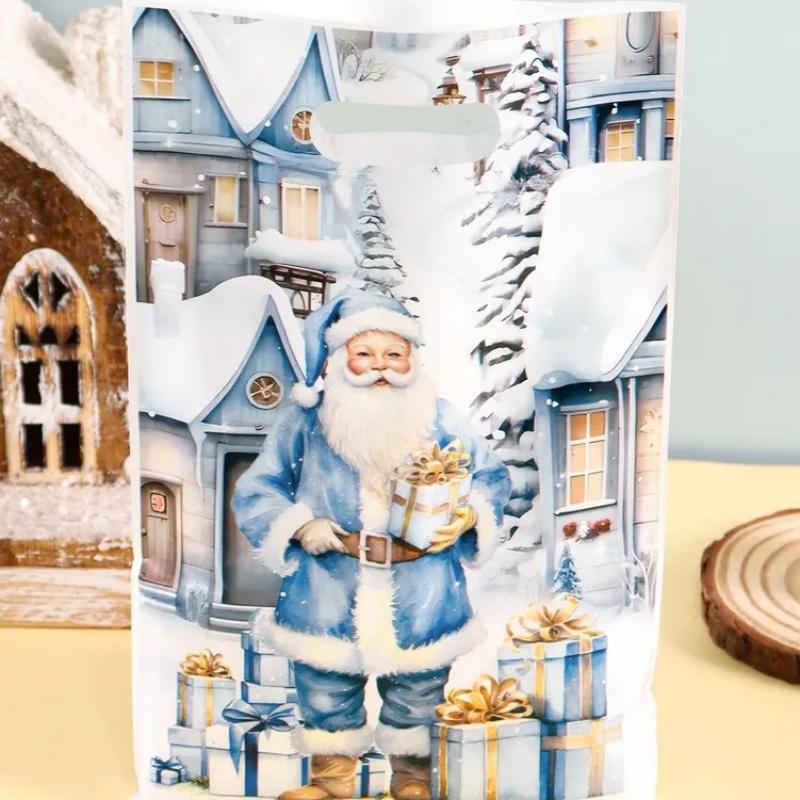 Christmas Gift Bag Printed Design Pearl Film Candy Bag Holiday Party Favor Handbag