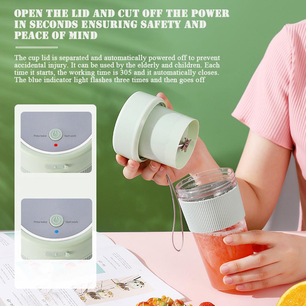 1 STÜCK Tragbarer Wiederaufladbarer Entsafter, Elektrischer Saftbecher mit Strohhalm für Outdoor-Sport, 350ML Frucht Automatischer Mixer Küchenwerkzeug