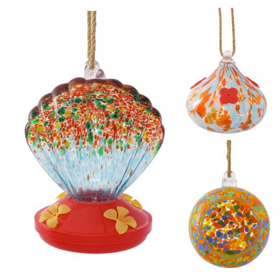 Venkovní skleněné závěsné krmítko pro kolibříky, odolné proti mravencům a včelám, vícebarevné krmítko pro ptáky, zahradní dekorace, dárek pro ženy