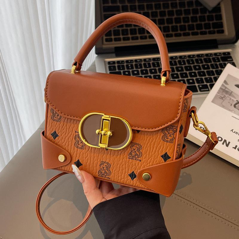 Premium contrasting color small bag women's 2025 new popular versatile messenger bag fashionable commuter small square bag